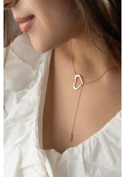 925 Ayar Gümüş Kişiye Özel Harfli Kalp Kolye indirimleri