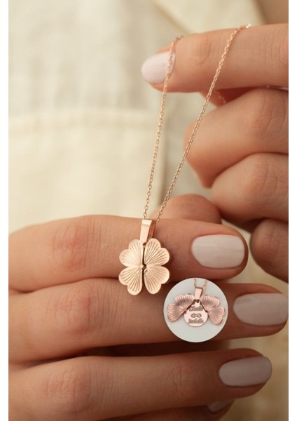 925 Ayar Gümüş Açılan Yonca Kolye fiyatları