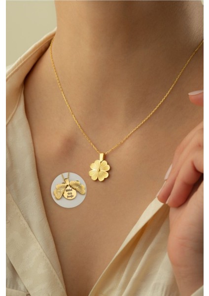 925 Ayar Gümüş Açılan Yonca Kolye indirimleri