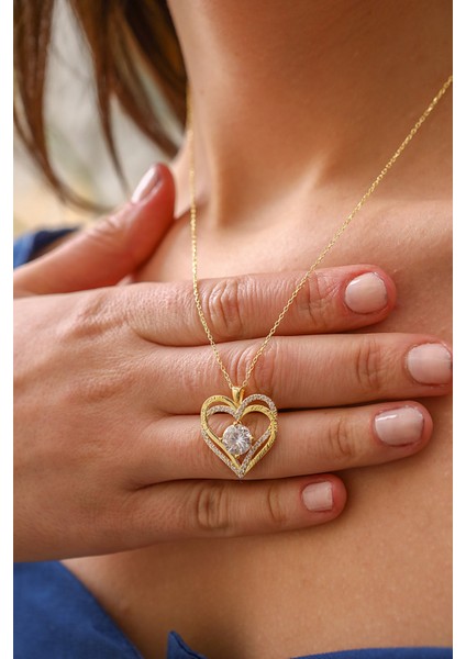 925 Ayar Gümüş Taşlı Kalp I Love You Kolye fiyatları