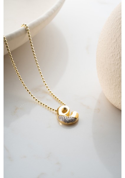 925 Ayar Gümüş Taşlı Harf Kolye