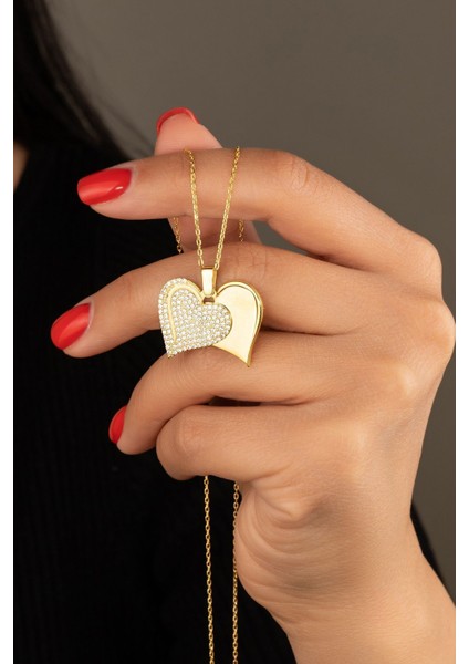 925 Ayar Gümüş Isimli Açılan Kalp Kolye