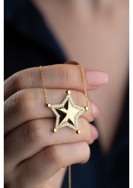 925 Ayar Gümüş Işıklı Kutuda Yıldız Model Kolye fiyatları