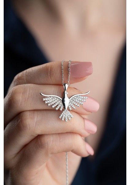 925 Ayar Gümüş Işıklı Kutuda Anka Kuşu Kolye fiyatları