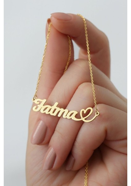 925 Ayar Gümüş Kişiye Özel Isimli Kalpli Kolye