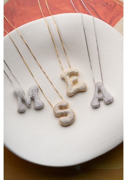 925 Ayar Gümüş Kişiye Özel Balon Harf Kolye