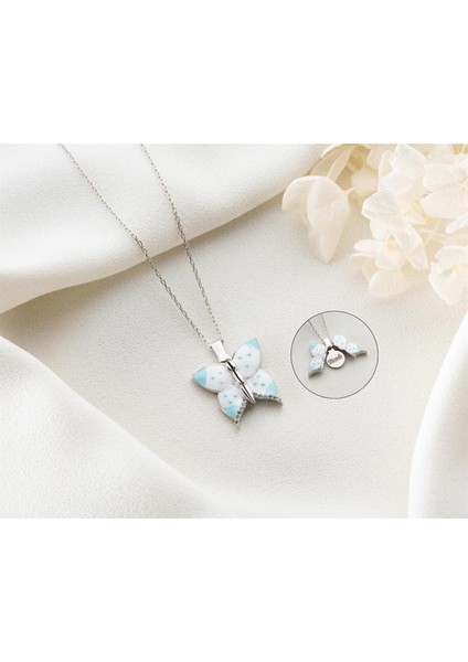 925 Ayar Gümüş Açılabilen Kelebek Kolye fiyatları