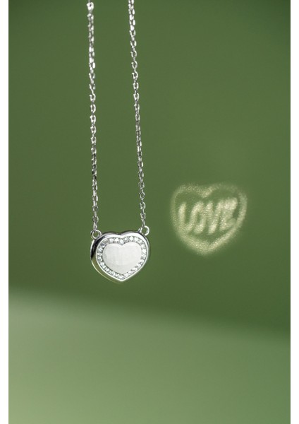 925 Ayar Yansıtmalı Aşk Kolye