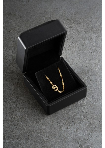 925 Ayar Gümüş Işıklı Kutuda Singapur Zincir Harf Kolye