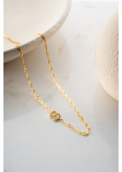 925 Ayar Gümüş Işıklı Kutuda Singapur Zincir Harf Kolye fırsatları