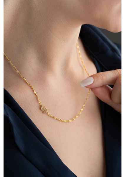 925 Ayar Gümüş Işıklı Kutuda Singapur Zincir Harf Kolye indirimleri