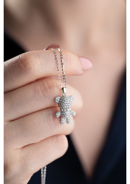 925 Ayar Gümüş Işıklı Kutuda Ayıcık Kolye fiyatları