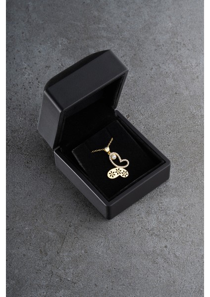 925 Ayar Gümüş Işıklı Kutuda Kelebek Kolye