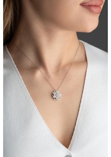 925 Ayar Gümüş Işıklı Kutuda Dönen Lotus Çiçeği Kolye modelleri