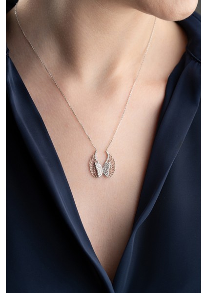 925 Ayar Gümüş Kanatlı Kelebek Kolye