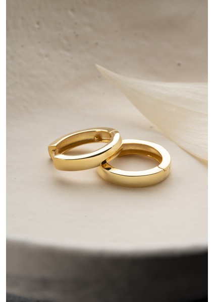 925 Ayar Gümüş Gold Taşsız Halka Küpe fiyatları