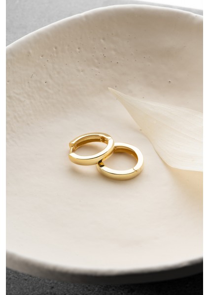 925 Ayar Gümüş Gold Taşsız Halka Küpe indirimleri