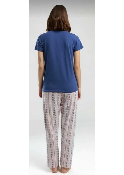 Kadın Kısa Kol Cepli Pijama Takım -8956 modelleri