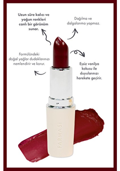 Dudak Ruj 06 Hot Cherry 4 gr Kremsi Formül ile Doğal Görünüm Sunar modelleri