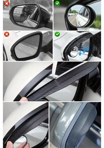 2 Adet Kör Nokta Aynalı Araba Yan Ayna ve Yağmur Koruyucu Siperlik modelleri