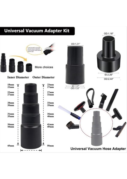 11PCVACUUM Ekleri 2 1/2in Ila 1/4in Ila 1 3/8in ve 1 7/8in Ila 1in Vakum Hortum Adaptör Kiti Evrensel Vakum Aksesuarları (Yurt Dışından) indirimleri