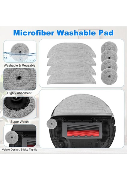 Roborock S8 Maxv Ultra Robot Vakum Süpürücü Ana Yan Fırçalar Hepa Filtreler Mop Bez Toz Torbaları Yedek Parçalar (Yurt Dışından) fırsatları