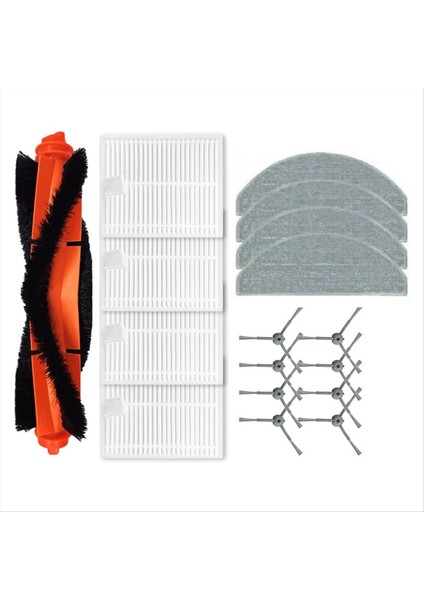 Honiture V8 Pro Robot Vakum Temizleyici Aksesuarları Yedek Yıkanabilir Ana Fırça Yan Fırça Filtre Paspas Bezi Için 17PCS (Yurt Dışından)