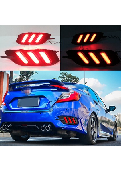 Honda Civic 4 Kapılı Sedan 2016-2019 LED Arka Tampon Lambası Arka Sis Lambası 2 Adet (Yurt Dışından) fiyatları