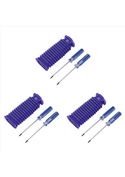 3x Dyson V6 V7 V7 V8 V11 V11 Vakum Süpürge Yedek Aksesuarları Yumuşak Velvet Silin Emme Kafası Mavi Hortum (Yurt Dışından)