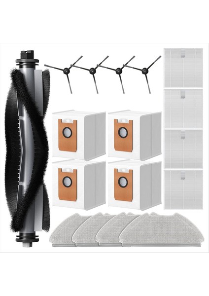 Airrobo T20+ Robotik Vakum Süpürge Ana Yan Fırça Hepa Filtre Mop Padleri Toz Çanta Yedek Parçaları (Yurt Dışından)