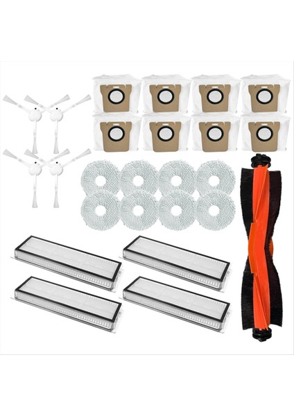 Xiaomi X20+/X10+/X20 PLUS/X10 Plus Elektrikli Süpürge Yedek Aksesuarları Için 25 Adet Fırça Hepa Filtre Paspas Bezi Toz Torbası (Yurt Dışından)