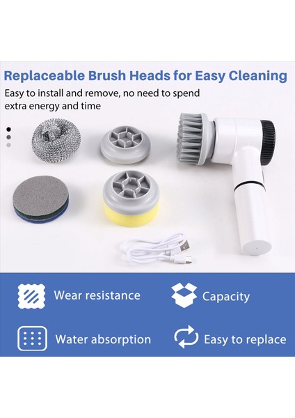 Elektrikli Temizlik Fırçası Ayakkabı Fırçası Zemin Fırçası Çok Fonksiyonlu Elektrikli Temizlik Fırçası, Banyo Zemin Mutfak Temizliği (Yurt Dışından) fırsatları