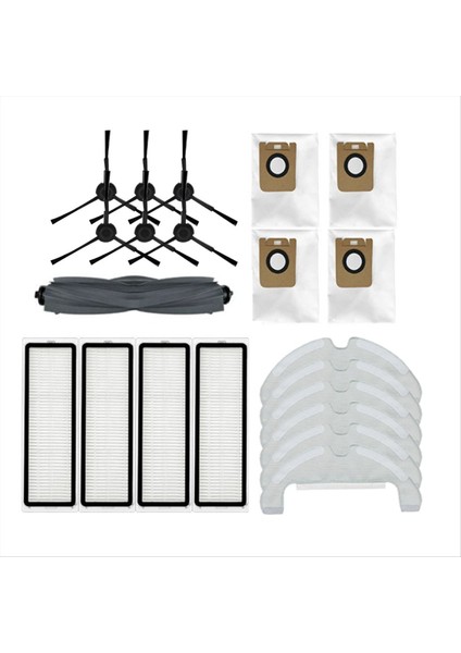 21 Adet D10S ARTI/RLS6AD Robotlu Süpürge Ana Yan Fırçalar Filtre Paspas Bezi Toz Torbaları Aksesuarları Kiti (Yurt Dışından)