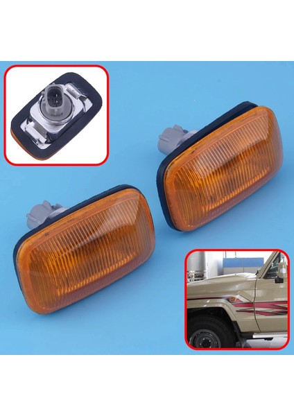 Toyota Land Cruiser 80 1990-1997 100 1998 - 2004 2005 2006 2007 Için 2 Adet Çamurluk Dönüş Sinyali Yan Işaret Lambası Işığı (Yurt Dışından) modelleri