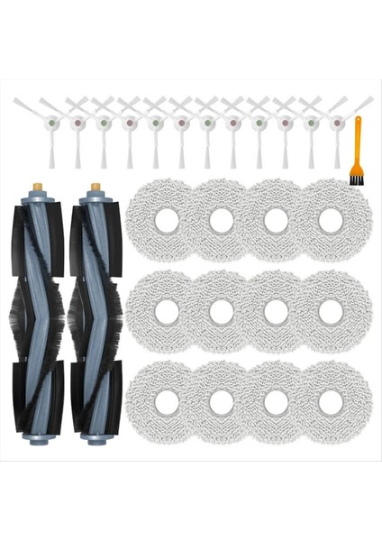Zemin Için 3 Istasyonlu Robotlu Süpürge Ana Yan Fırça Paspas Bezleri Paçavra Aksesuarları Yedek Yedek Parçalar (Yurt Dışından)