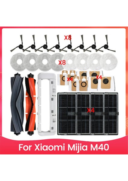 Xiaomi Mijia M40 Elektrikli Süpürge Yedek Parçaları Için 31 Adet Fırça Filtresi Toz Torbası Paspas Bezi ve Ana Fırça Kapağı (Yurt Dışından)