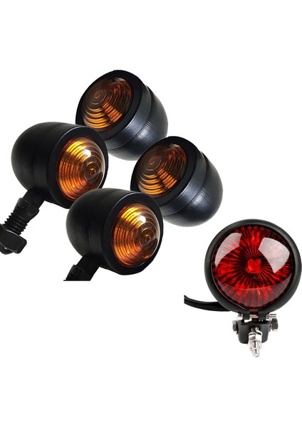 5 Adet/takım Motosiklet Dönüş Sinyalleri Arka Stop Lambaları Fren Stop Lambası Cafe Racer Bobber Chopper Için (Yurt Dışından)
