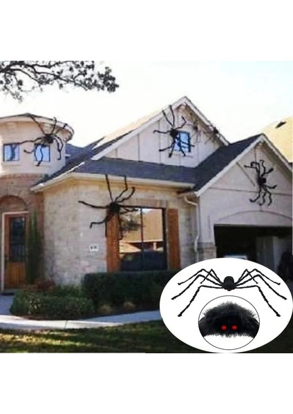 30/50/75/90/125/150/200CM Korku Cadılar Bayramı Örümcek Dekorasyonu Perili Açık Dış Dev Peluş Örümcekleri Prop Odası Pank Black Spidercolor: 30 cm (Yurt Dışından)