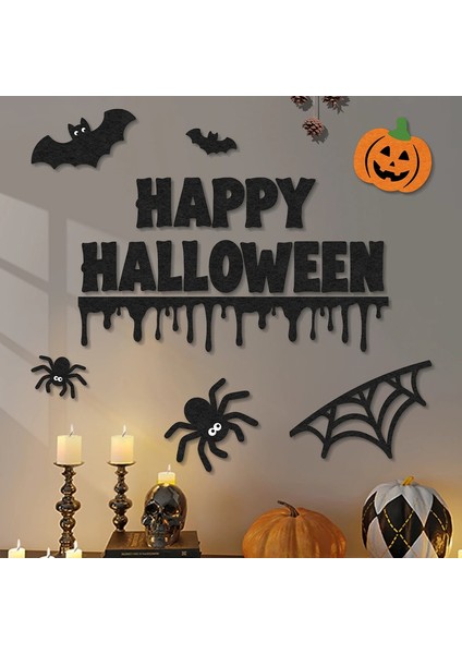 Cadılar Bayramı Dokunmayan Duvar Çıkartmaları Set Karnaval Gece Arka Plan Partisi Dekorasyon Atmosferi Propscolor: Derin Sapphire (Yurt Dışından)