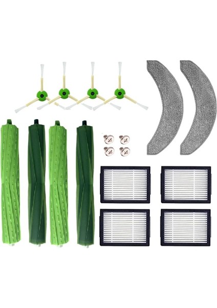 Combo J7 + Elektrikli Süpürge Parçaları Için 14 Adet Aksesuar Kiti Kauçuk Fırçalar Filtreler Yan Fırça Paspas Bezi (Yurt Dışından)