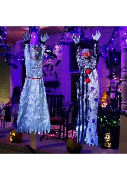 Cadılar Bayramı Animatronik Dekorasyon Asma Palyaço Hemşire Ses Kontrolü Elektrikli Açık Mekan Korkunç Gezerans Korku Perili Ev Propscolor: Mumya (Yurt Dışından)