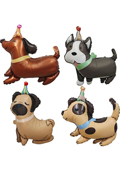Köpek Balon Köpek Balon Balon Sevimli Köpek Folyo Çocuklar Için Mylar Balonlar Köpek Temalı Doğum Günü Bebek Duş Evcil Hayvan Partisi Dekorasyonları: 1pc/ballon Boyut: (Yurt Dışından)