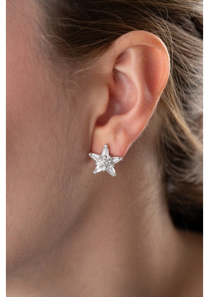 925 Ayar Gümüş Baget Yıldız Küpe indirimleri