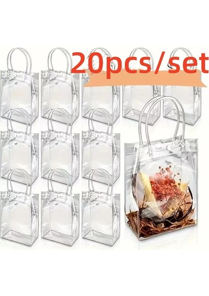 20/10/1pcs Sapa ile Net Hediye Çantaları Yeniden Kullanılabilir Plastik Torbalar Küçük Hediye Sargısı Tote Çanta Düğün Partisi Bebek Şov Rolor: S-15X13CM/HEDIYE Kutusu u: 1 Pc (Yurt Dışından)