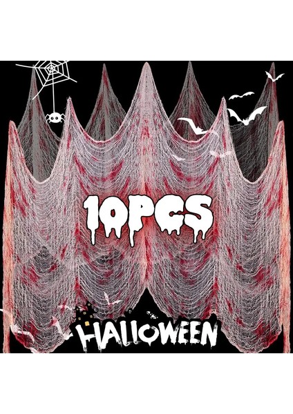 Korkunç Cadılar Bayramı Kan Gazlı Merdiven Kapalı Açık Dekorasyon Perili Ev Kan Ürpertici Kumaş Ev Partisi Korku Sahne Sahne Sahne: Beyaz/boyut: 6pcs- (12M) (Yurt Dışından)