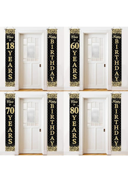 Siyah Altın Doğum Günü Dekoru Kapısı Banner Mutlu Yıllar Partisi Dekor Dekor 18 60 70 80 Doğum Günü Partisi Dekor Dekor Dış Mekan Sarf Malzemesi: 60 (Yurt Dışından)