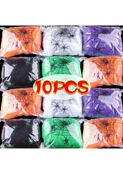 Yapay Örümcek Web Cadılar Bayramı Dekorasyon Korkunç Parti Sahnesi Props Beyaz Stranty Cobbweb Korku Evi Ev Dekora Aksesuarları Renk: Beyaz/boyut: 3 Çanta (Yurt Dışından)