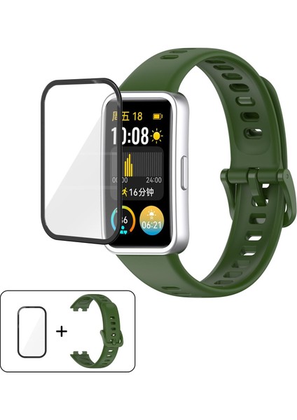 Huawei Band 10/10 Nfc Için Filmli Silikon Saat Kayışı (Yurt Dışından)