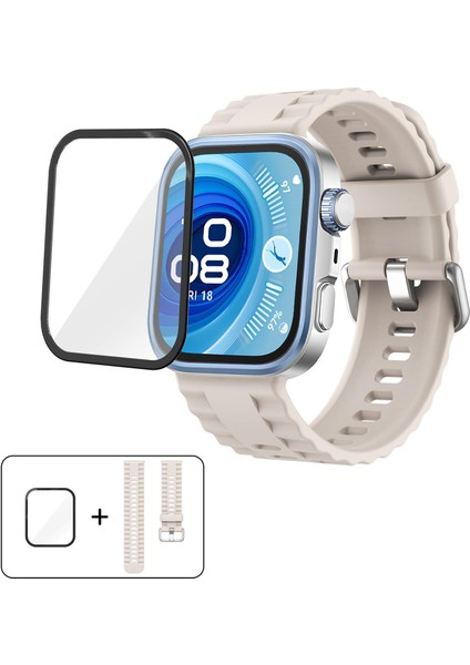 Huawei Watch Fit 4 Için Filmli Silikon Saat Kayışı (Yurt Dışından)