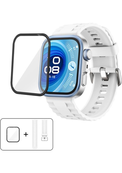 Huawei Watch Fit 4 Pro Için Filmli Silikon Saat Kayışı (Yurt Dışından)